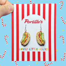 Load image into Gallery viewer, Gold or Silver Chicago Dog Earrings