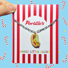 Load image into Gallery viewer, Silver Chicago Dog Charm Necklace