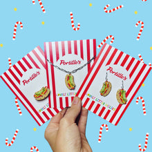 Load image into Gallery viewer, Silver Chicago Dog Charm Necklace
